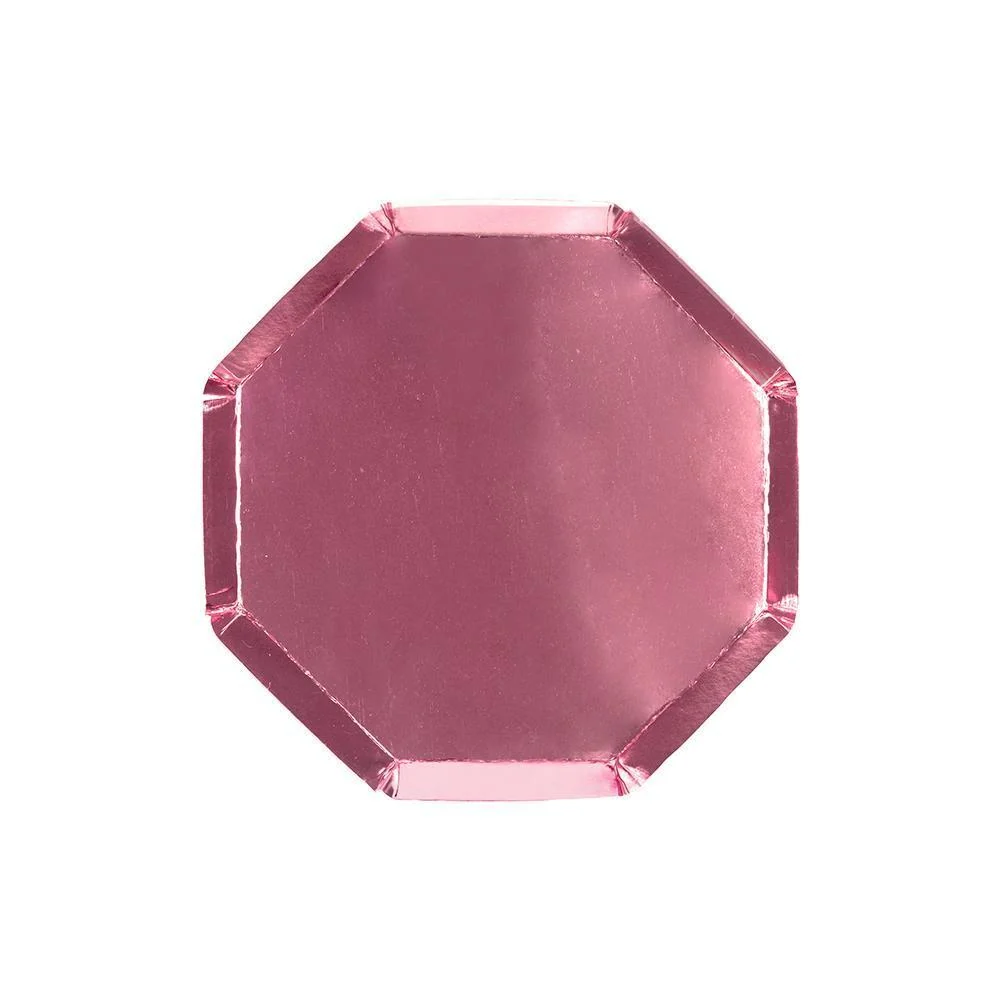 Platos cóctel rosas brillantes MeriMeri