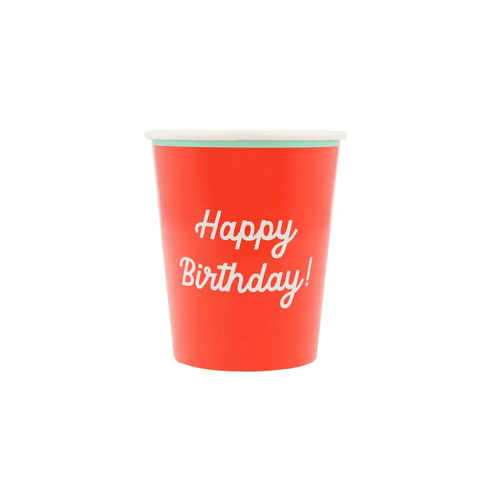 Vasos Multicolor Feliz Cumpleaños MeriMeri