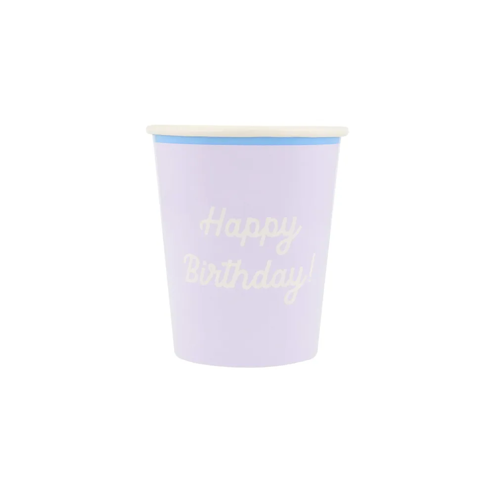 Vasos Multicolor Feliz Cumpleaños MeriMeri