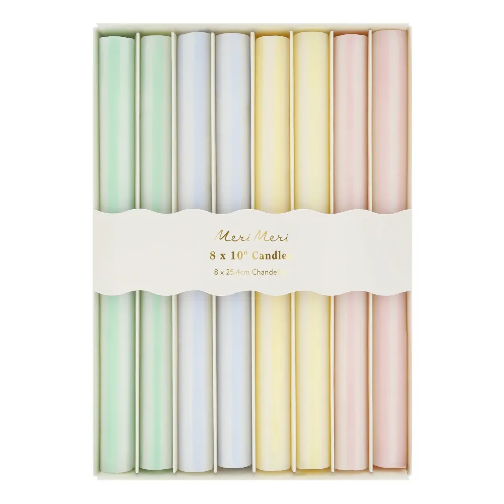 Velas de mesa rayas – Set de 8 MeriMeri
