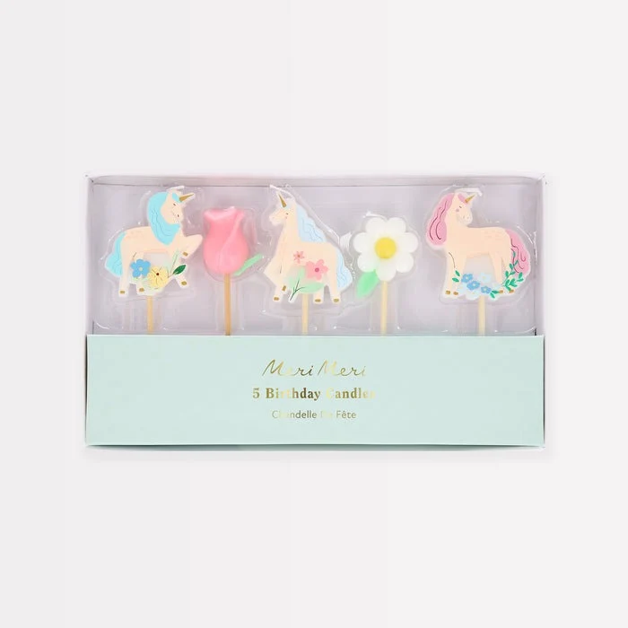 Velas de Unicornios con Flores MeriMeri