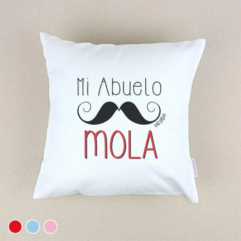 Cojín Mi Abuelo Mola Mi Pipo Celeste
