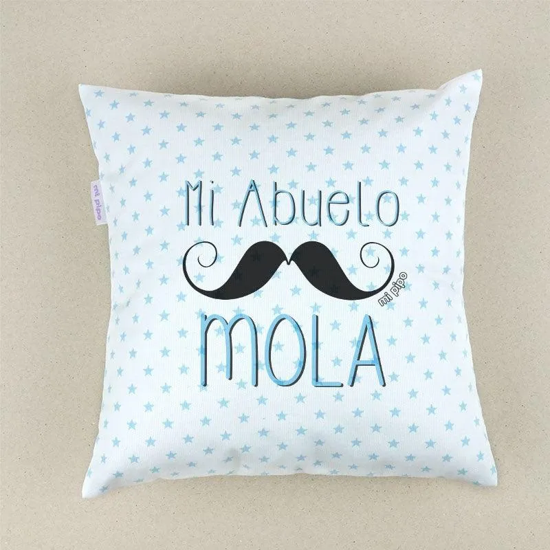 Cojín Mi Abuelo Mola Mi Pipo Celeste