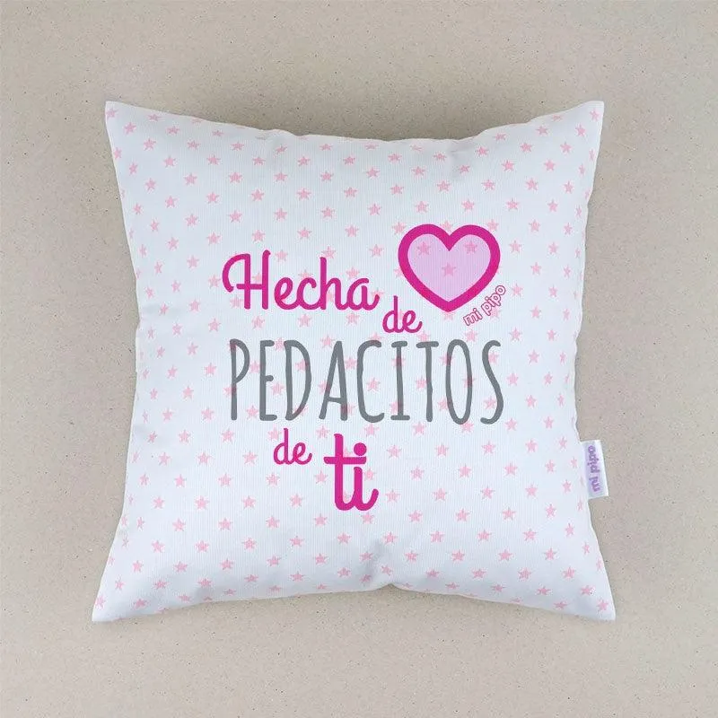 Cojín Hecho de Pedacitos de Ti Mi Pipo Celeste