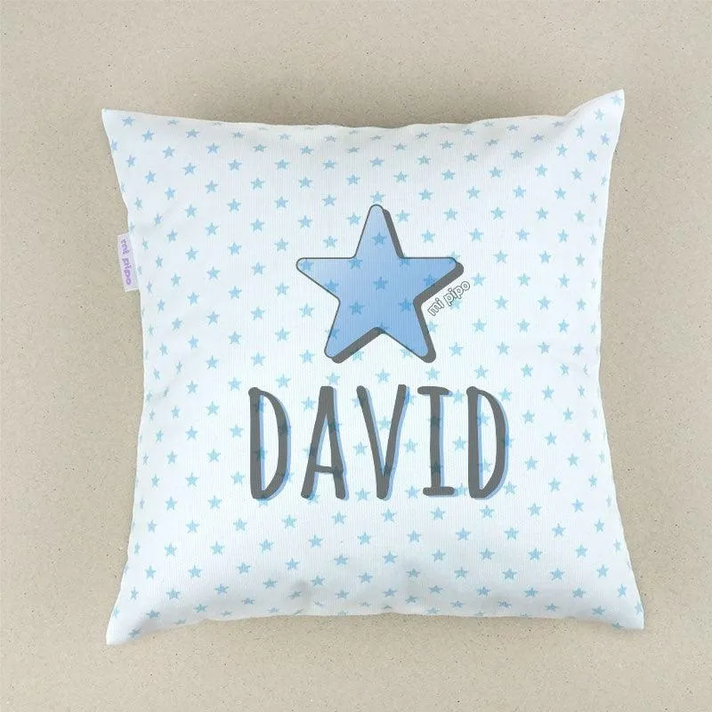 Cojín Personalizado Infantil Estrella Mi Pipo Aguamarina