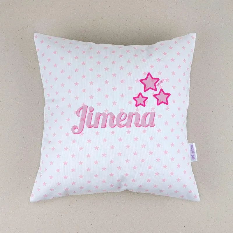 Cojín Personalizado Infantil 3 estrellas Mi Pipo Celeste