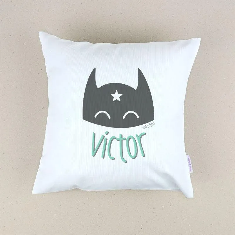 Cojín Personalizado Infantil Héroe Mi Pipo Celeste