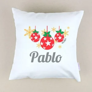 Cojín Personalizado Infantil Navidad Mi Pipo Bolas