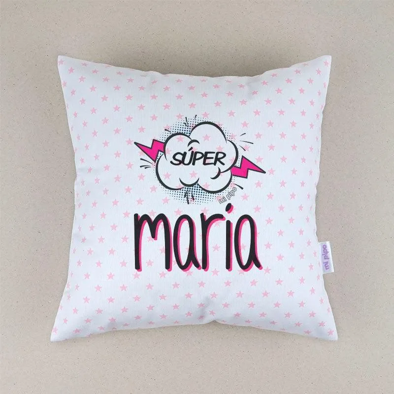 Cojín Personalizado Infantil Super Mi Pipo Celeste