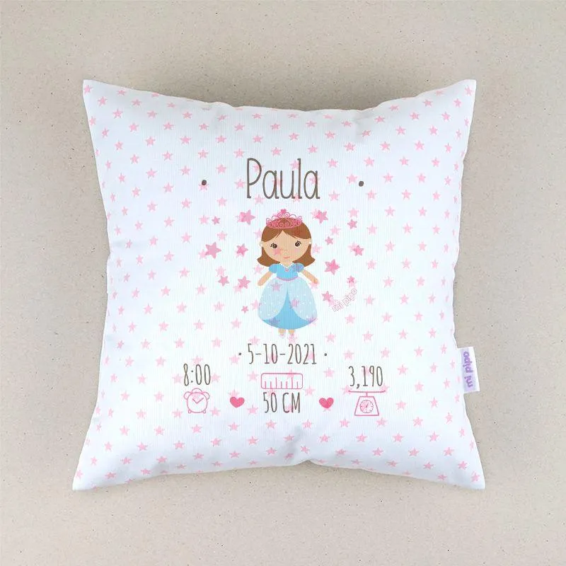 Cojín Personalizado Princesa Nacimiento Mi Pipo