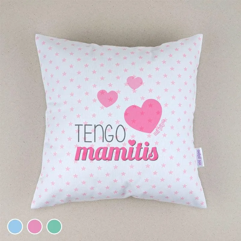 Cojín Tengo Mamitis Mi Pipo Celeste