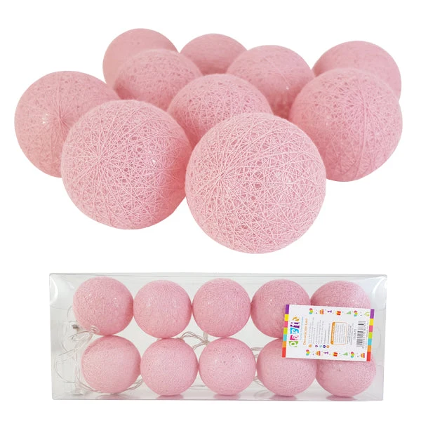 Decoracion Bola Algodon 6Cm Rosa 10 Unidades Mi tienda