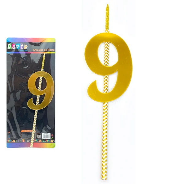 Vela Numeral Carton #9 Mi tienda