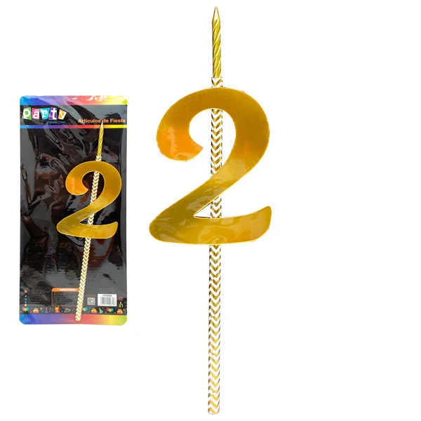 Vela Numeral Carton #2 Mi tienda