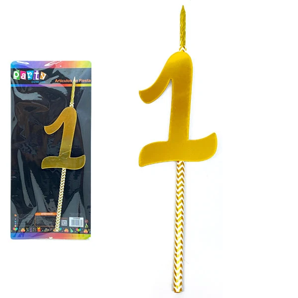 Vela Numeral Carton #1 Mi tienda