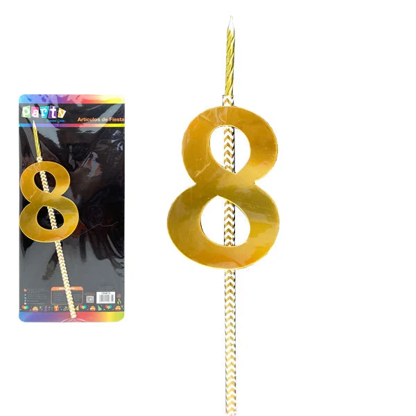 Vela Numeral Carton #8 Mi tienda