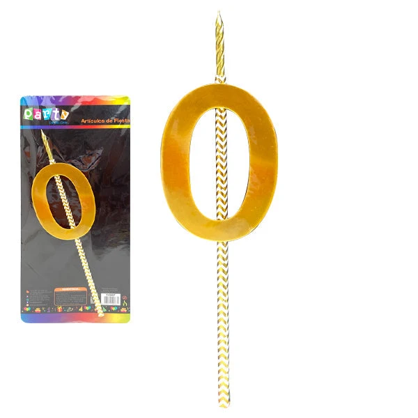 Vela Numeral Carton #0 Mi tienda