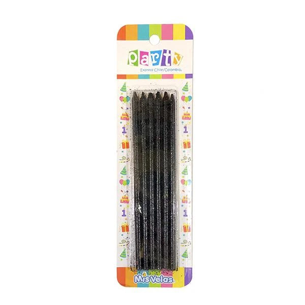 Velon Glitter Negro 14 Cm Mi tienda