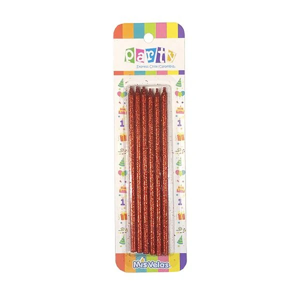 Velon Glitter Rojo 14 Cm Mi tienda