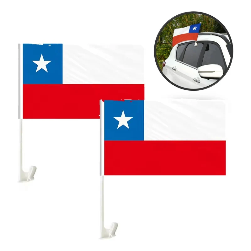 Pack X8 Banderas Chile Auto Fiestas Patrias Banderin 20x30cm Bandera Chile miguelarcangelstore