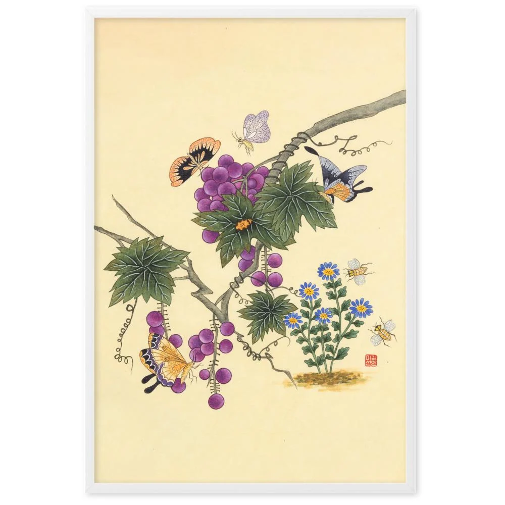 Mariposas en el árbol de la uva - cartel Misun Kim