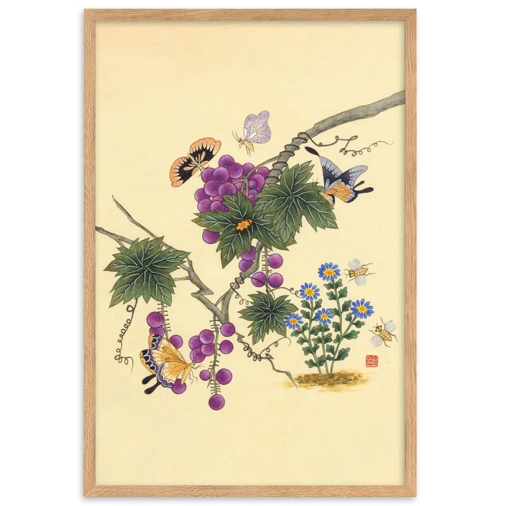 Mariposas en el árbol de la uva - cartel Misun Kim