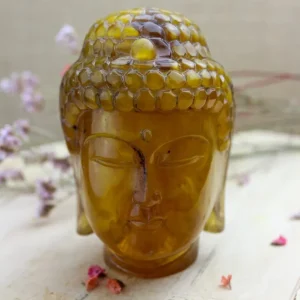Talla de cabeza de Buda de copal Modern Tibet