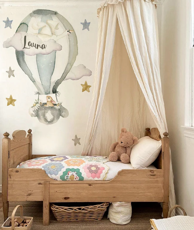 GLOBO FLORES Vinilo infantil personalizable Mondo