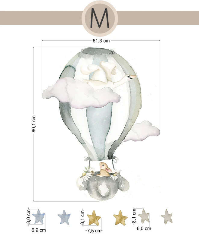 GLOBO FLORES Vinilo infantil personalizable Mondo