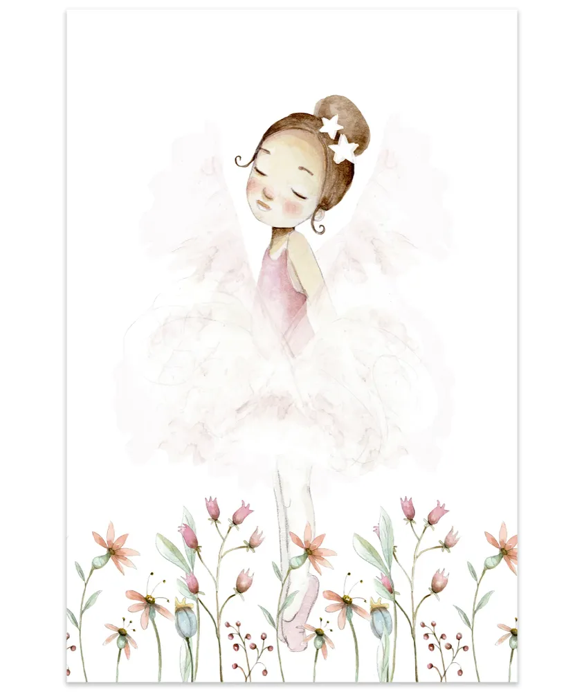 BAILARINA SOBRE FLORES Cuadro infantil Mondo Kids & Home