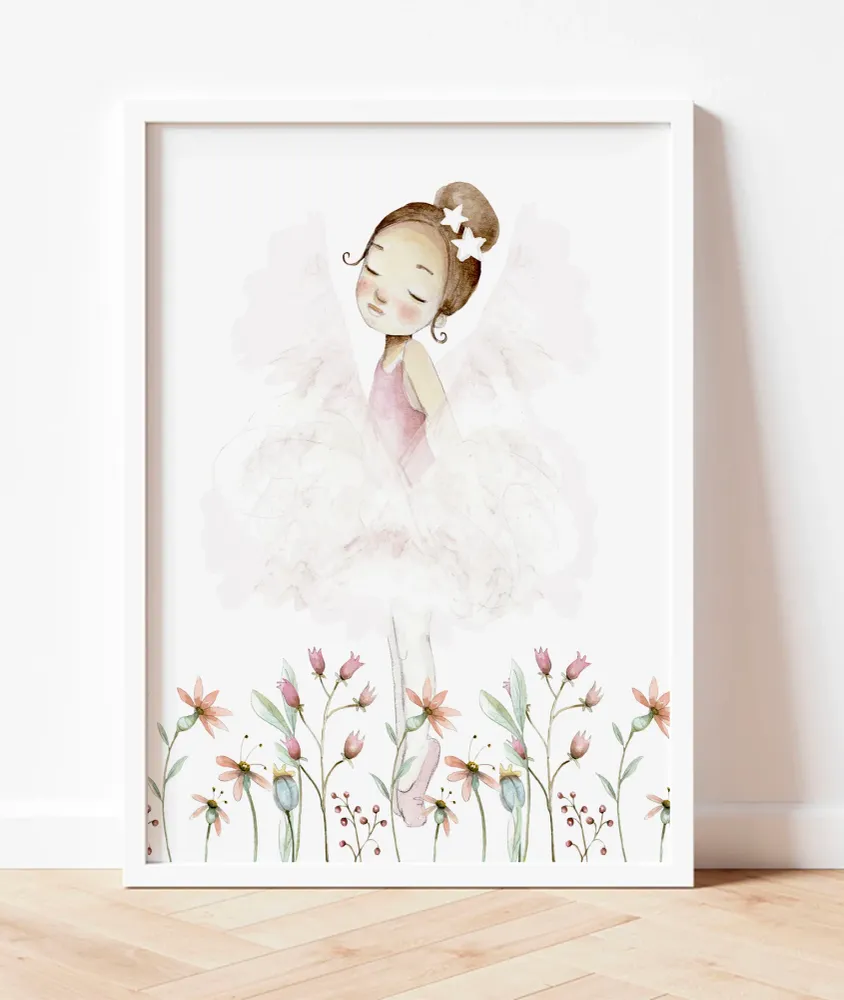 BAILARINA SOBRE FLORES Cuadro infantil Mondo Kids & Home