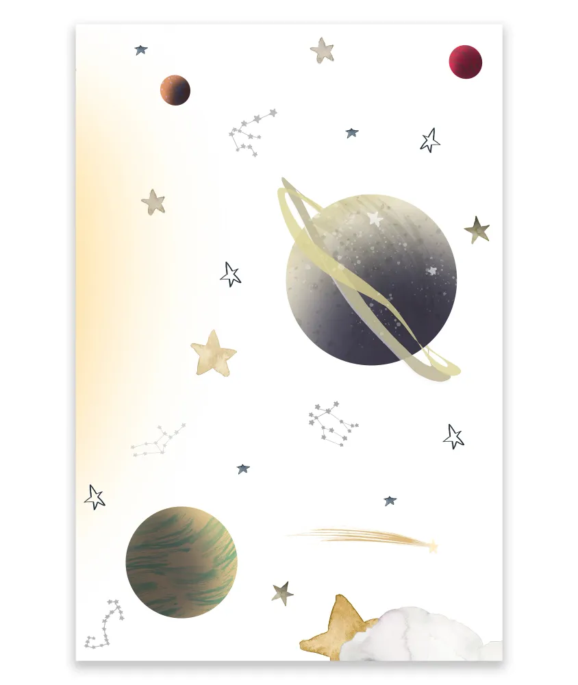 Cuadro infantil PLANETAS EN EL ESPACIO I Mondo Kids & Home