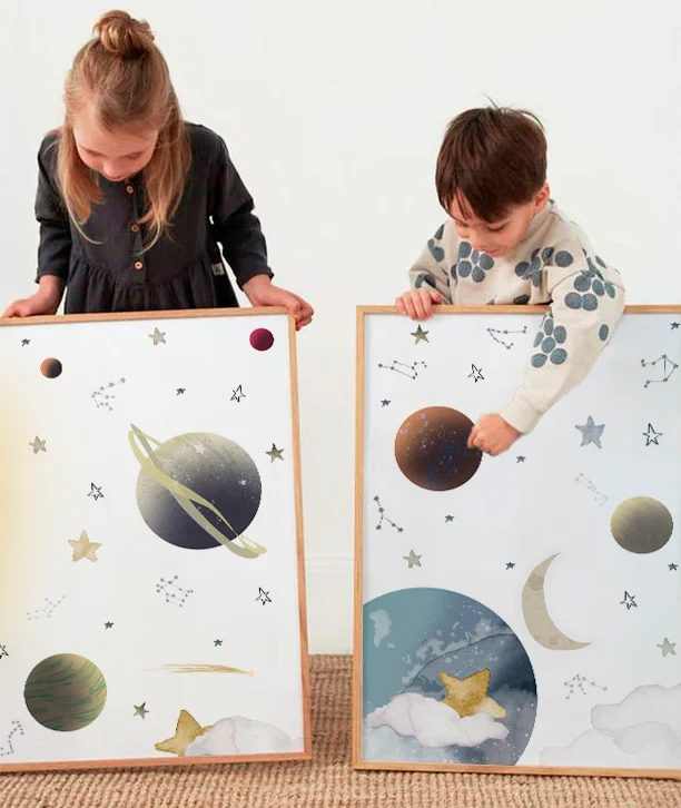 Cuadro infantil PLANETAS EN EL ESPACIO I Mondo Kids & Home