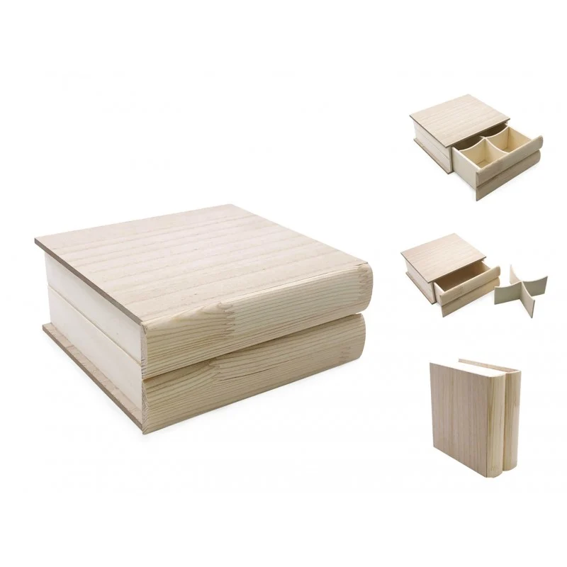 Caja De Madera Con Forma De libros Montejo