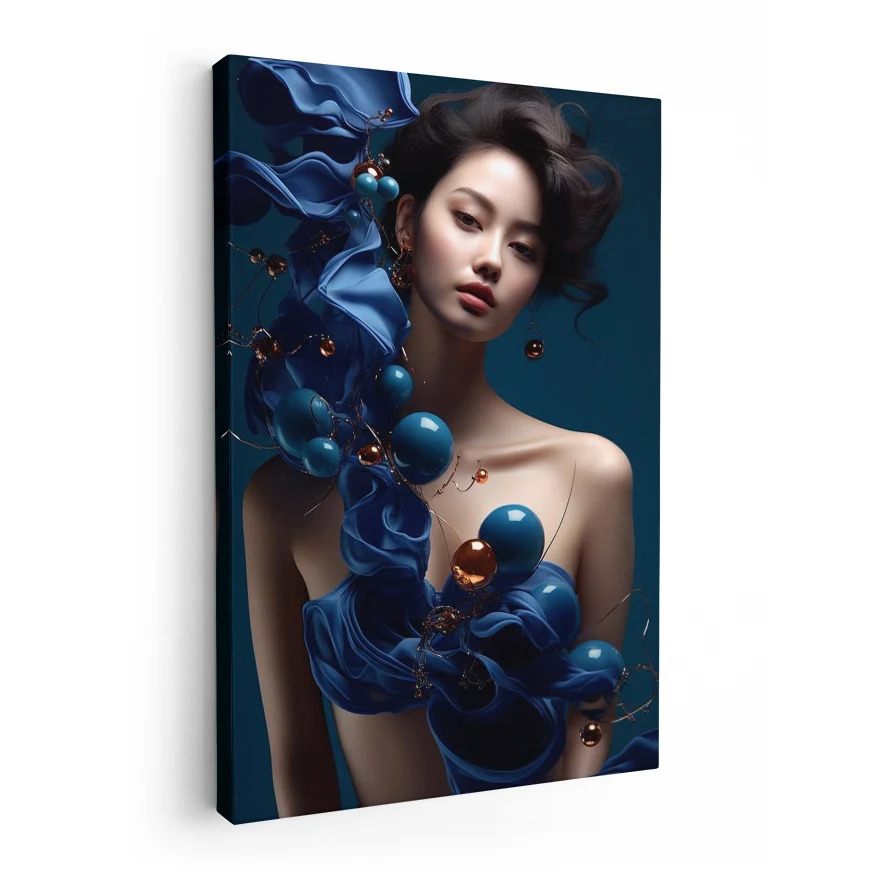 Mujer con Esferas Poster