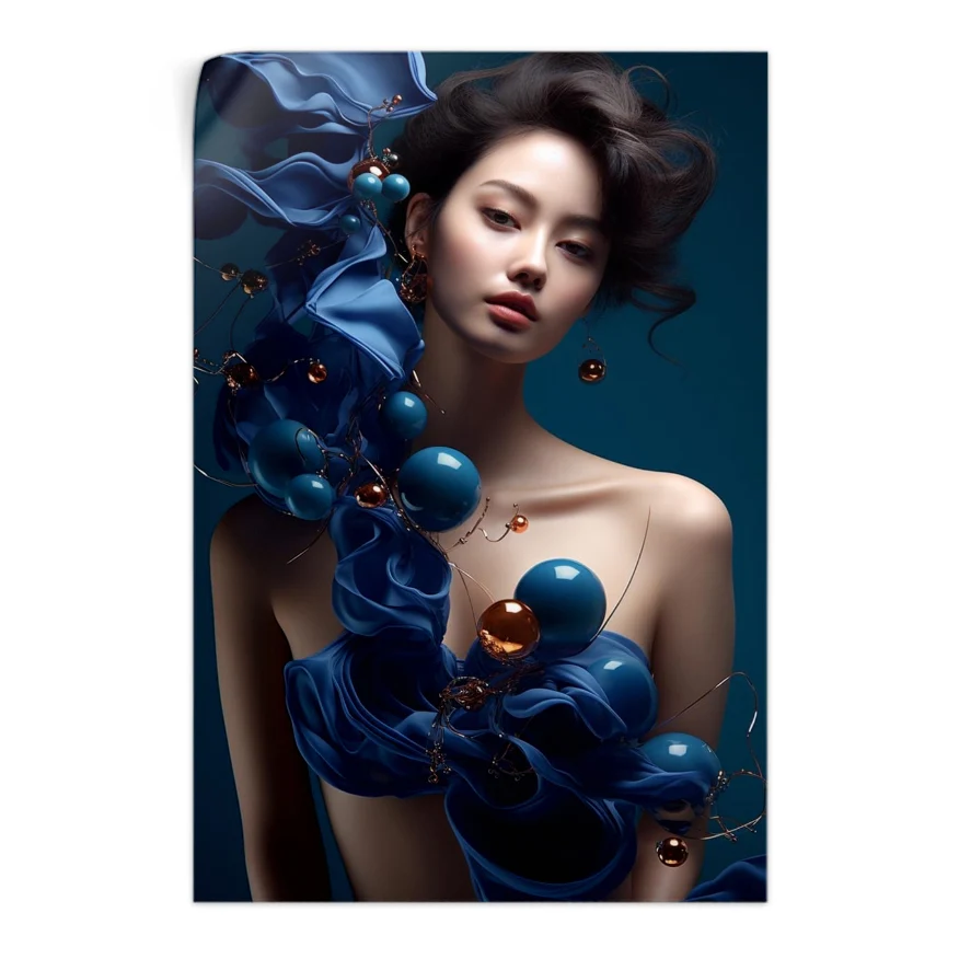 Mujer con Esferas Poster