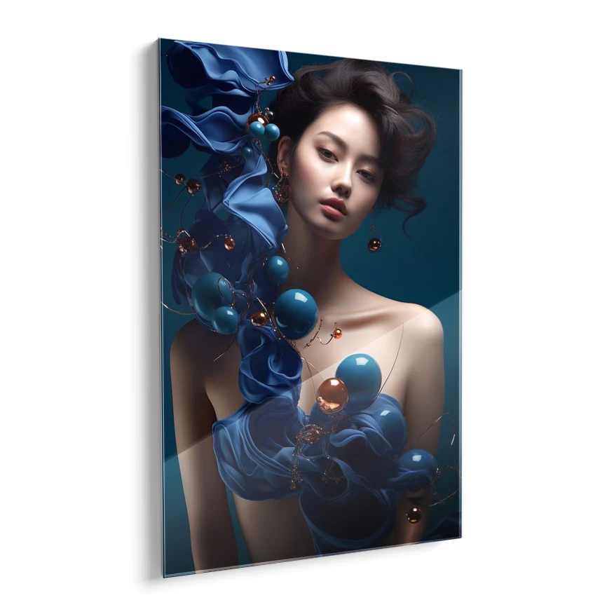Mujer con Esferas Poster