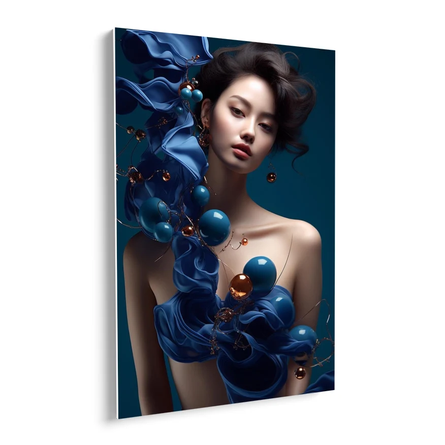 Mujer con Esferas Poster
