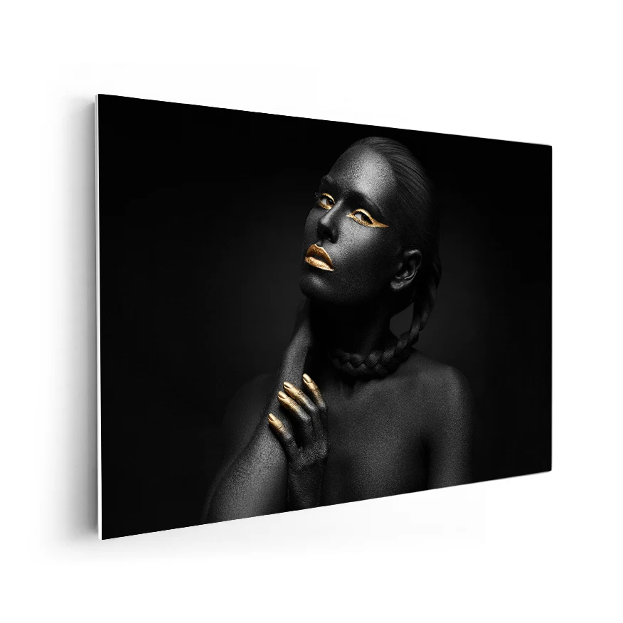 Mujer Maquillaje Dorado Poster