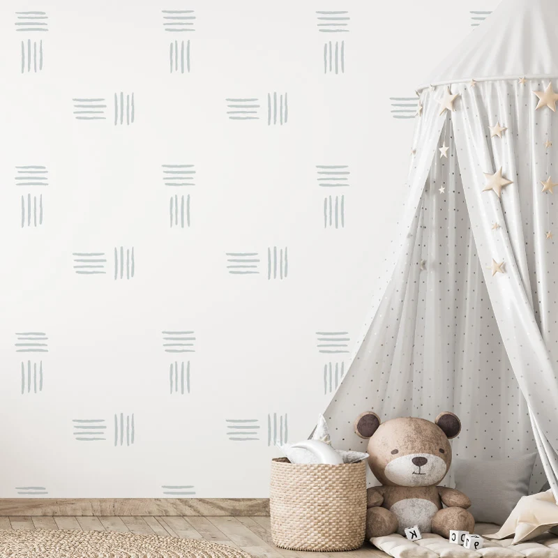 Stickers Decorativos Para Muros - 4 Líneas Celeste | Murami