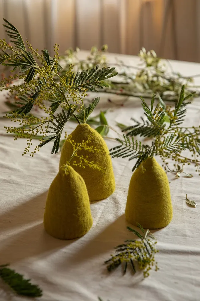 Juego de 3 jarrones campana - Chartreuse MUSKHANE