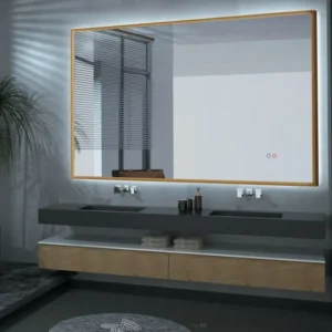 ESPEJO BAÑO RECTANGULAR LED, ORO CEPILLADO ANTIVAHO MOD. CALIFORNIA My Store
