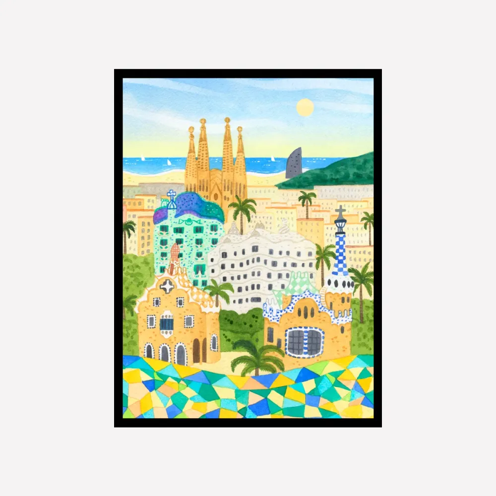 Barcelona City Art Print Nathalie Ouederni