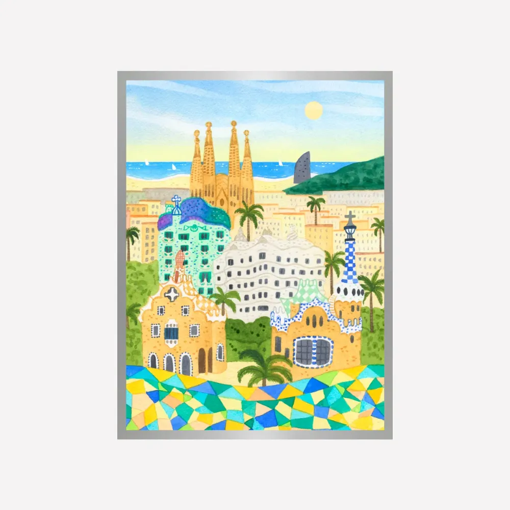 Barcelona City Art Print Nathalie Ouederni