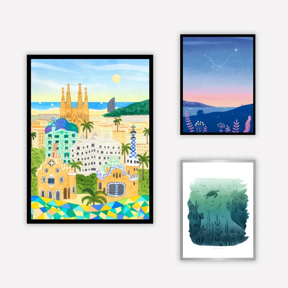Barcelona City Art Print Nathalie Ouederni