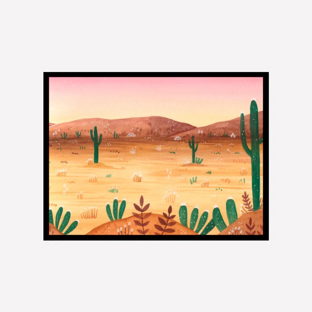Sunset Cactus Art Print Nathalie Ouederni