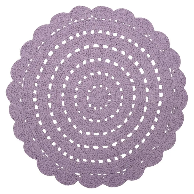 Alfombra Algodón Crochet Alma Mauve Nattiot