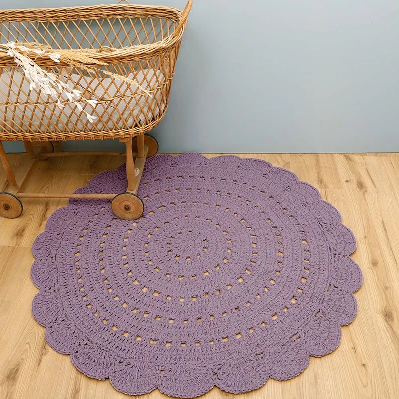 Alfombra Algodón Crochet Alma Mauve Nattiot
