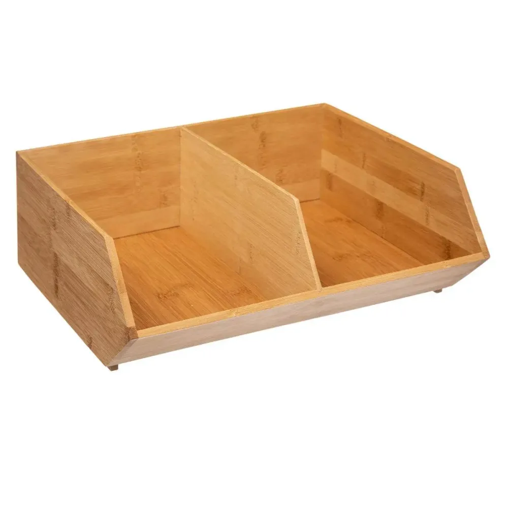 Caja Organizador de Bambú Apilable Sliding Doble NEW PLANET HOME