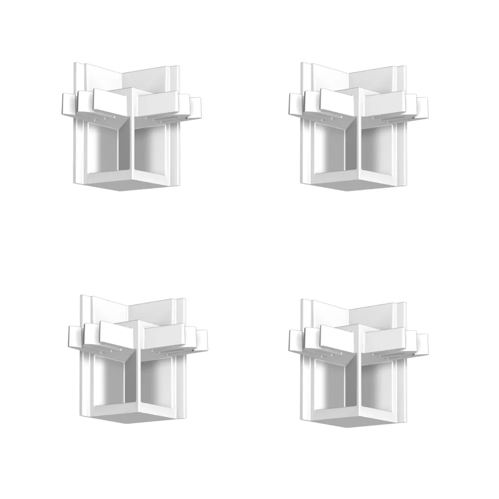 Paquete de 4 conectores de esquina para riel Cimaise Click+ R20 - Accesorio Cimaise Nuevo Newly